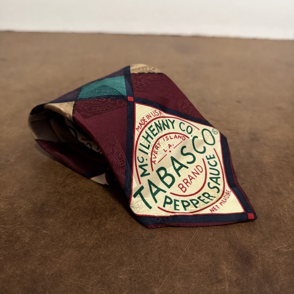 Tabasco Men's Necktie Tie Silk Hot Sauce Novelty Funny